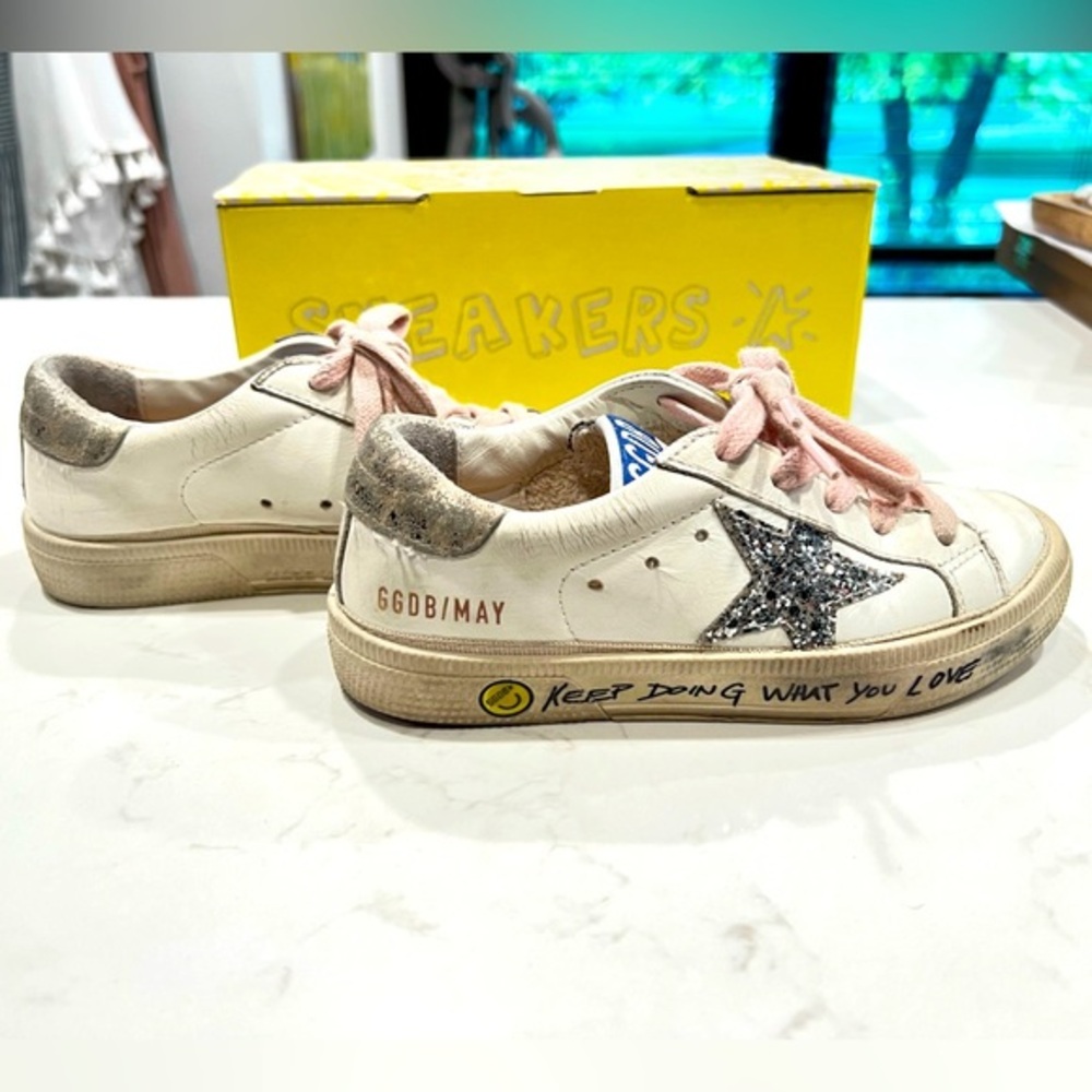 Golden goose May leather upper Glitter Star Leopard girl shoe